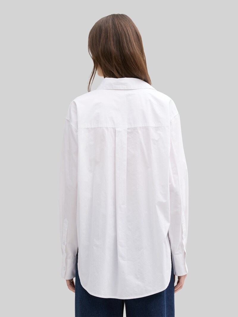 Tom Tailor Oversize Hemdbluse mit Brusttasche - White