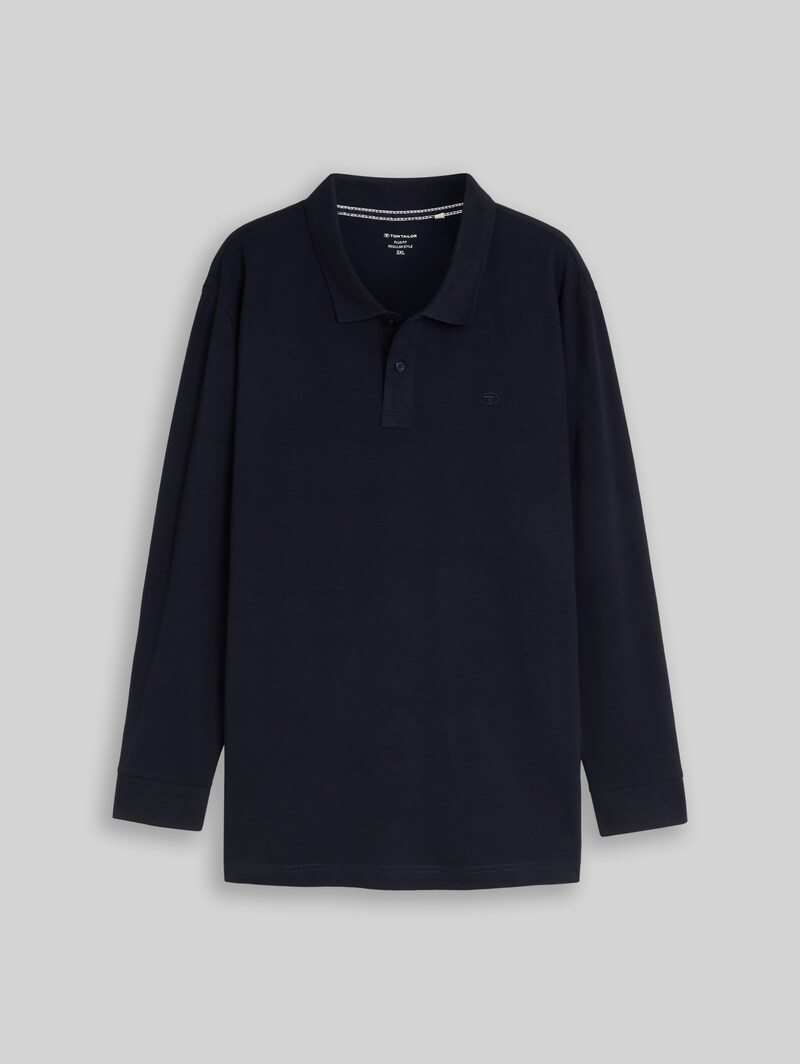 Tom Tailor Plus Size - Langarm Piqué Poloshirt - Sky Captain Blue
