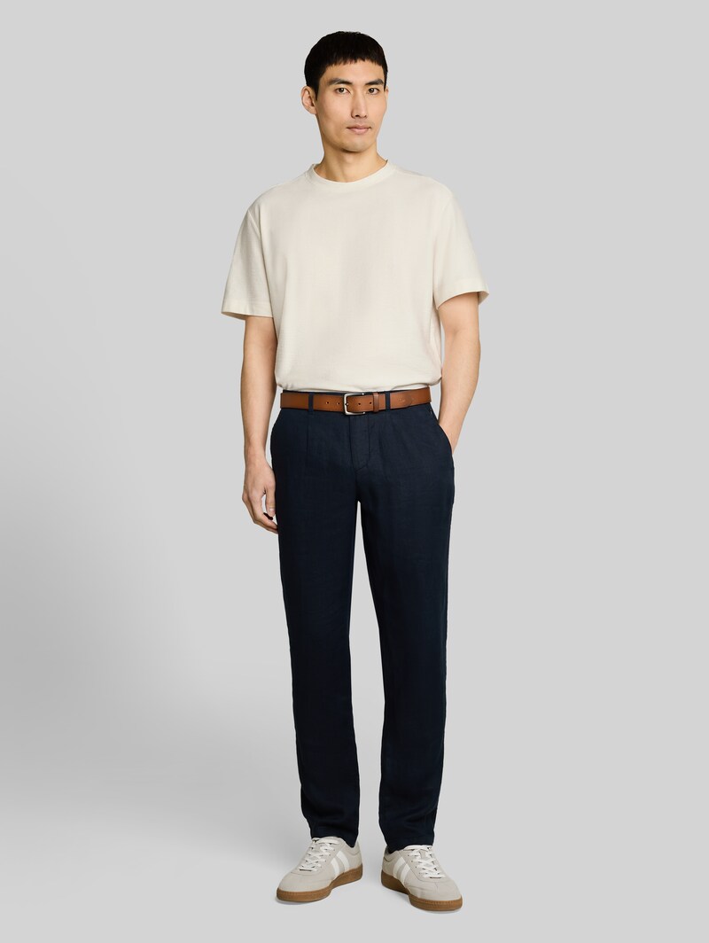 Tom Tailor T-Shirt mit Ottoman-Struktur - Gardenia White