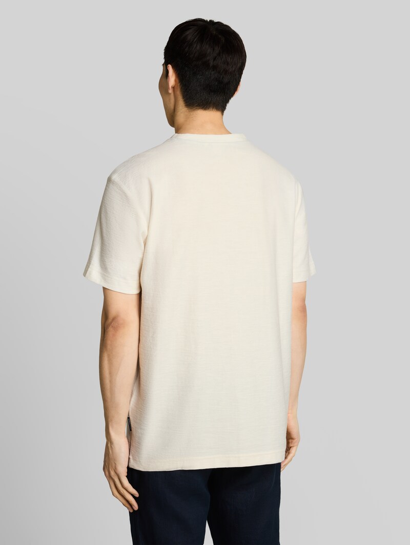 Tom Tailor T-Shirt mit Ottoman-Struktur - Gardenia White