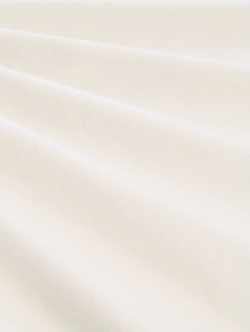 Tom Tailor T-Shirt mit Ottoman-Struktur - Gardenia White