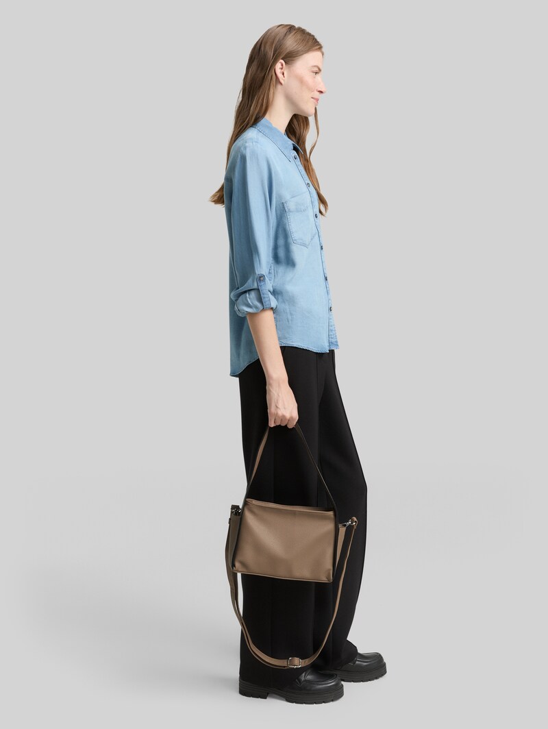 Tom Tailor TTROWAN Schultertasche aus Lederimitat - Taupe / Taupe