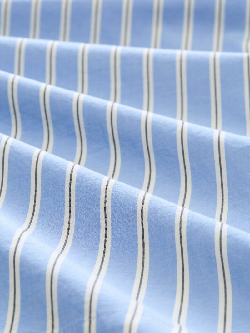 Tom Tailor Wide Leg Hose mit Streifenmuster - Blue White Vertical Stripe