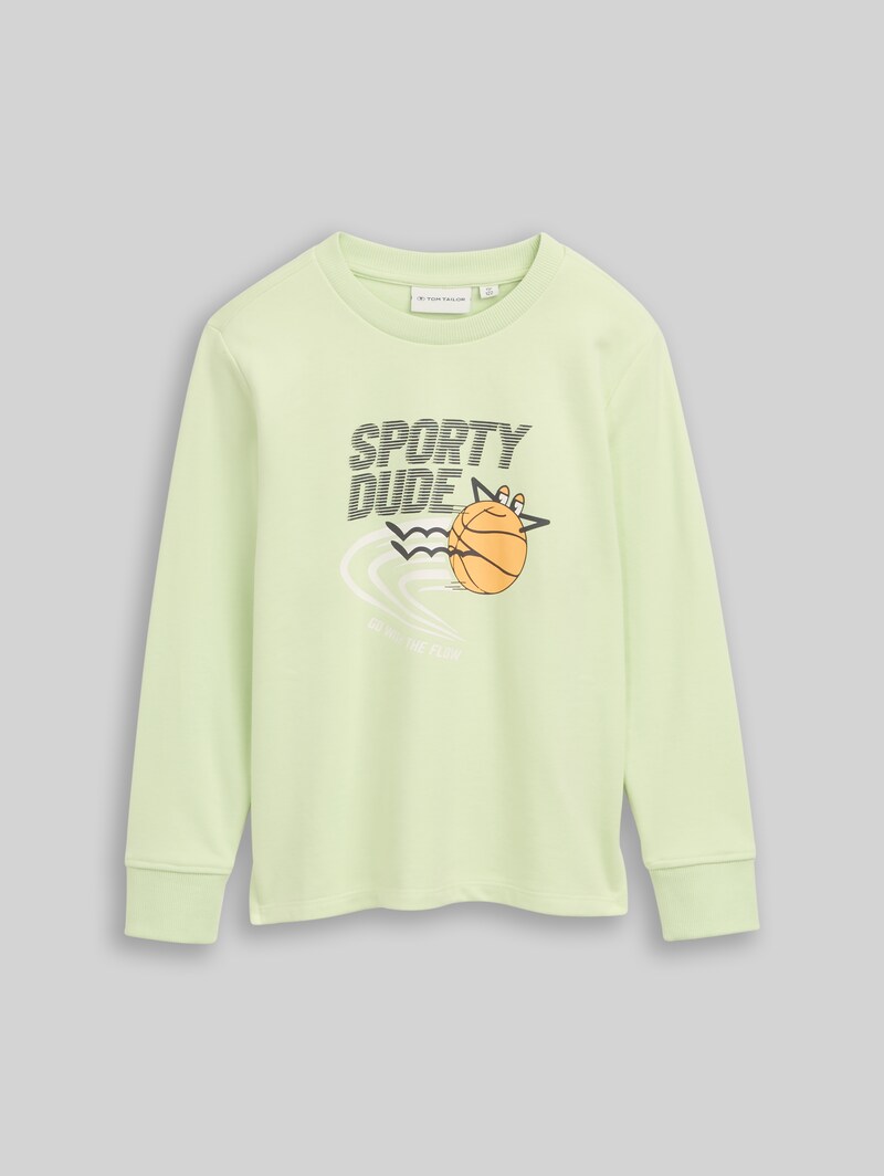 Tom Tailor Sweatshirt mit Foto-Print - Frozen Lime Green