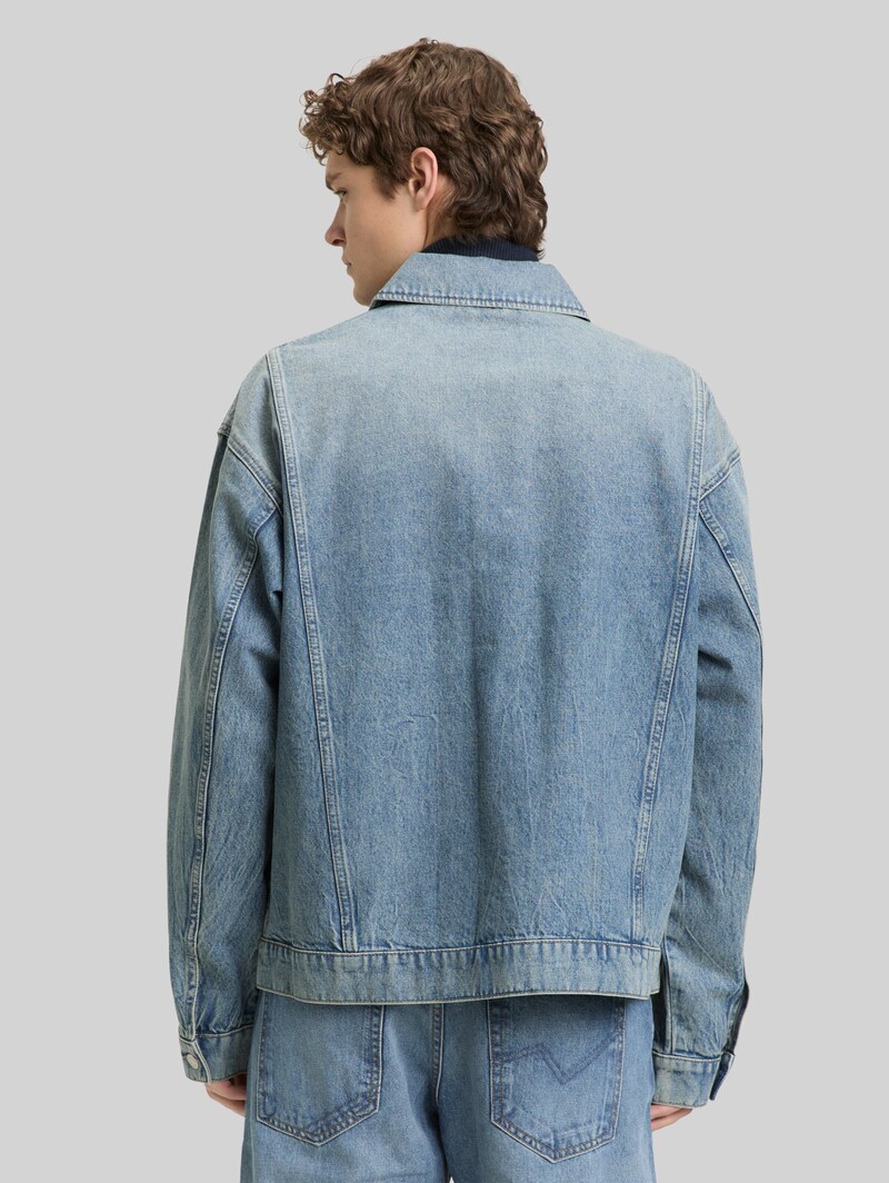 Tom Tailor Relaxed Fit Jeansjacke mit Eingriffstaschen - Tinted Blue Denim