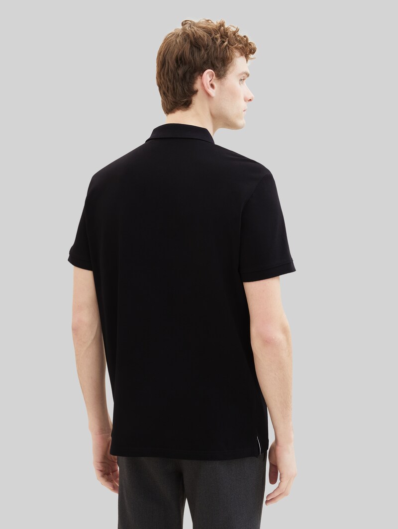 Tom Tailor Piqué Poloshirt aus Baumwolle - Black