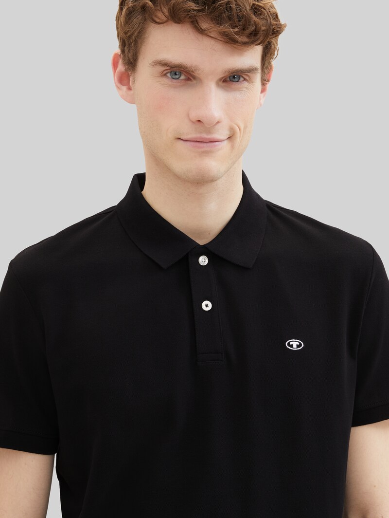 Tom Tailor Piqué Poloshirt aus Baumwolle - Black