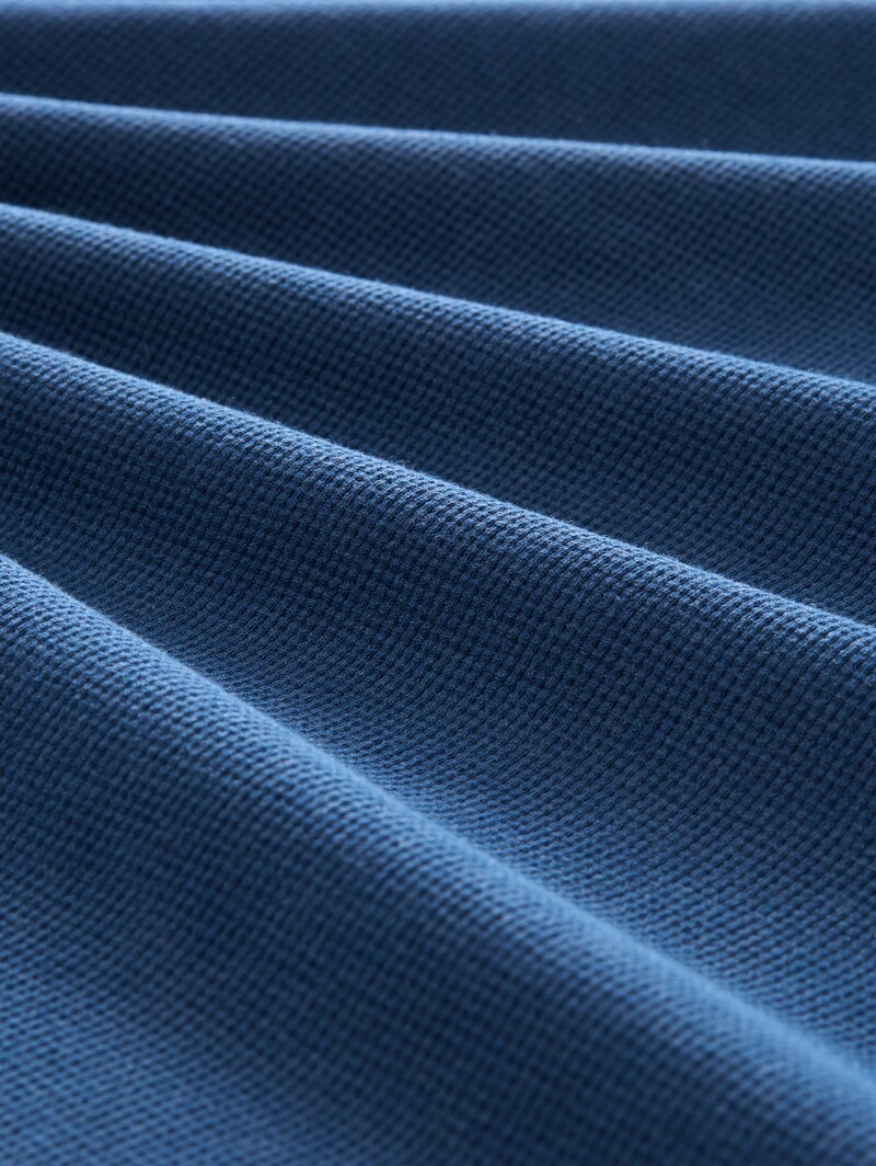 Tom Tailor Snood Langarmshirt mit Waffelstruktur - Dark Duck Blue