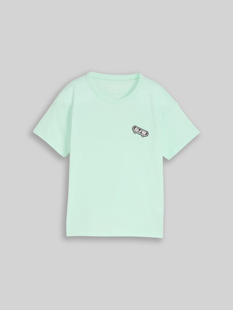 Tom Tailor Oversize T-Shirt mit Print - Light Bay Green