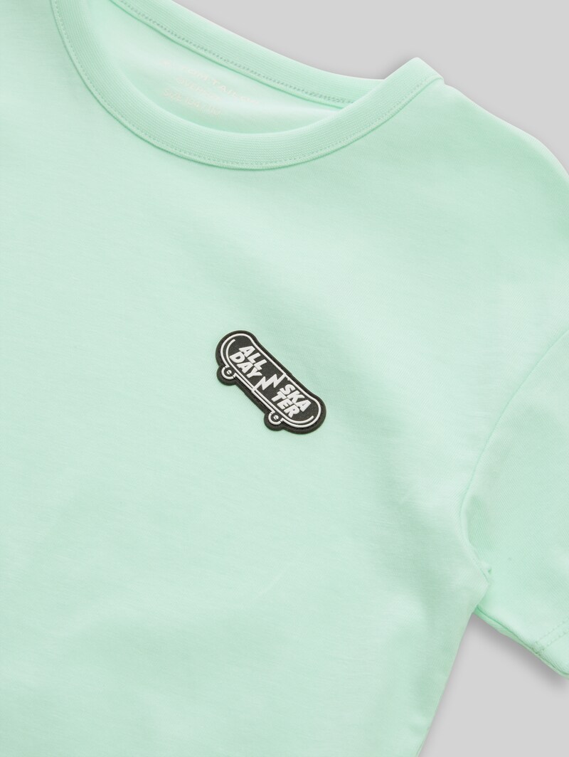 Tom Tailor Oversize T-Shirt mit Print - Light Bay Green