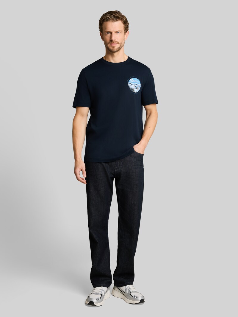 Tom Tailor T-Shirt mit Fotoprint - Sky Captain Blue