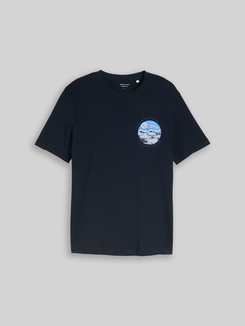 Tom Tailor T-Shirt mit Fotoprint - Sky Captain Blue