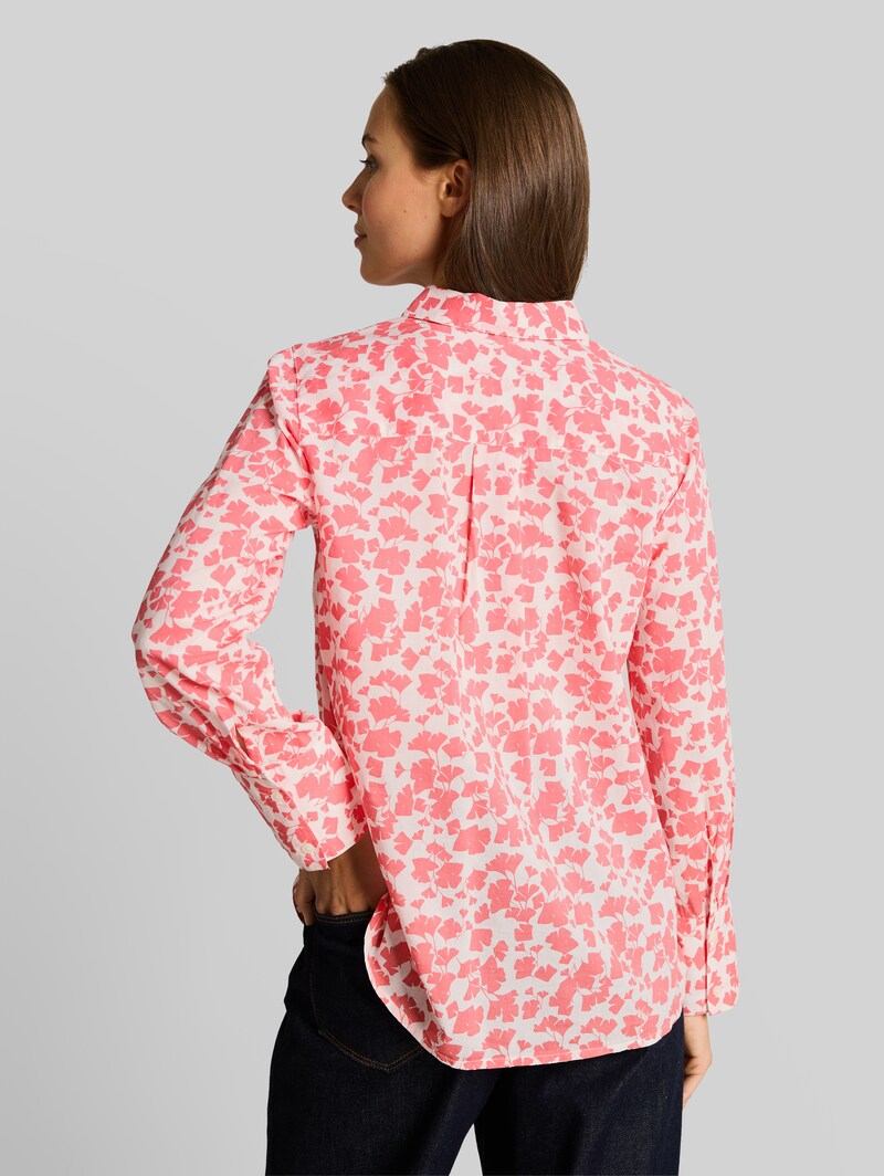 Tom Tailor Hemdbluse mit Muster - Coral Pink Ginkgo Minimal