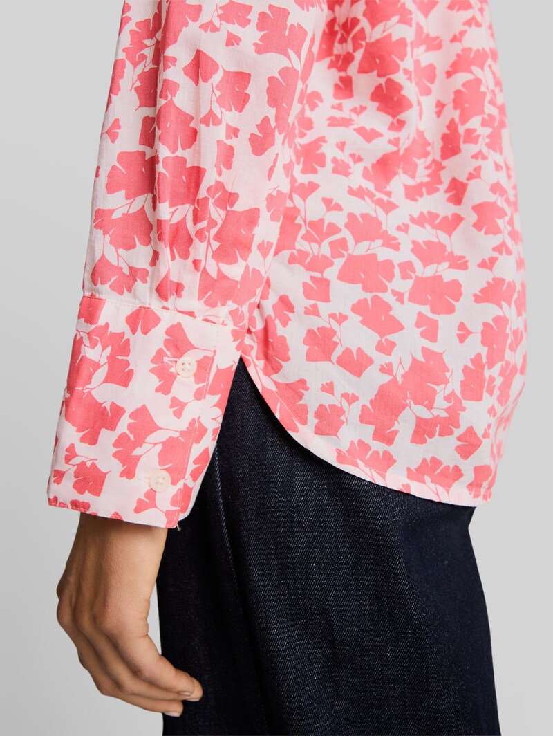 Tom Tailor Hemdbluse mit Muster - Coral Pink Ginkgo Minimal