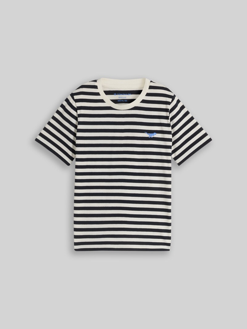 Tom Tailor T-Shirt mit Streifenmuster - Navy Off White Stripe
