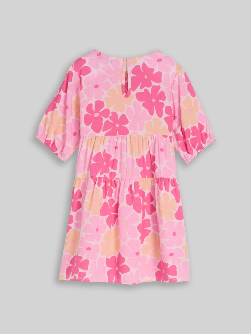Tom Tailor Mini-Kleid mit Volant - Multicolor Flower Print Tom Tailor Mini-Kleid mit Volant - Multicolor Flower Print