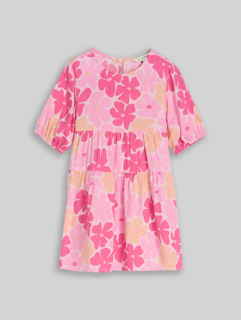 Tom Tailor Mini-Kleid mit Volant - Multicolor Flower Print