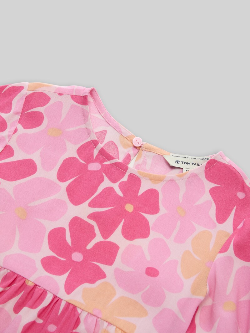 Tom Tailor Mini-Kleid mit Volant - Multicolor Flower Print