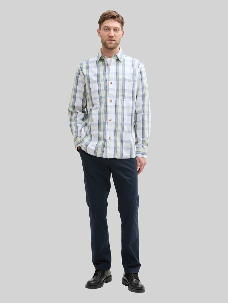 Tom Tailor Overshirt mit Karomuster - Blue Lime Light Check