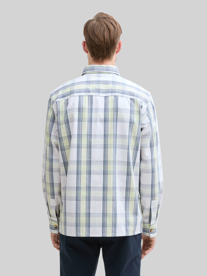 Tom Tailor Overshirt mit Karomuster - Blue Lime Light Check
