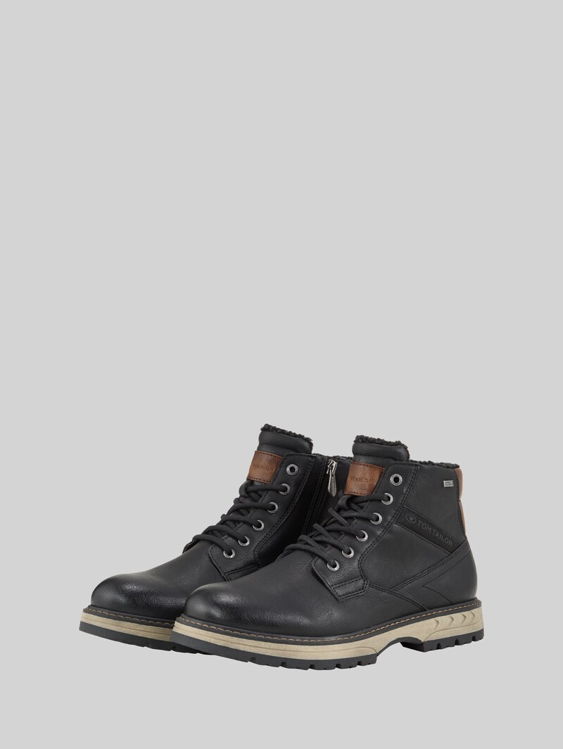 Tom Tailor Wasserdichte Schnürstiefeletten - Black