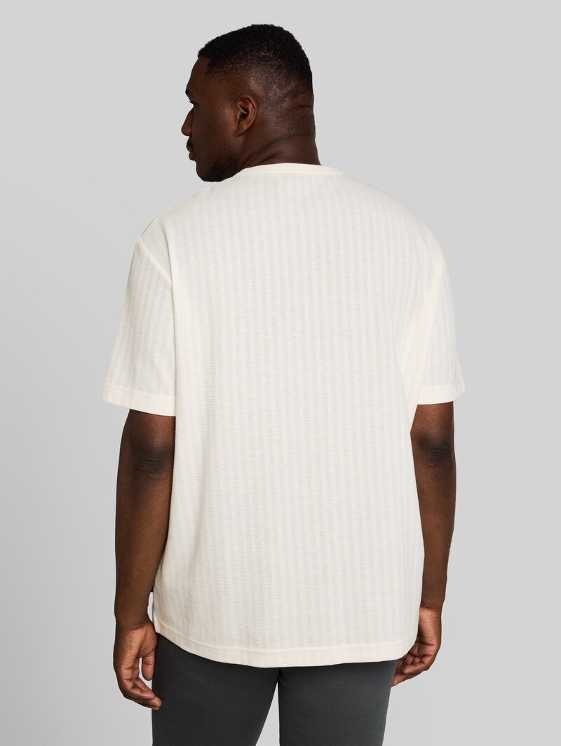 Tom Tailor Plus Size - T-Shirt mit Waffelstruktur - Gardenia White