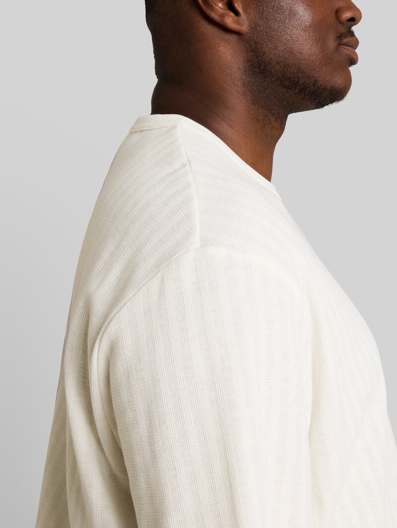 Tom Tailor Plus Size - T-Shirt mit Waffelstruktur - Gardenia White