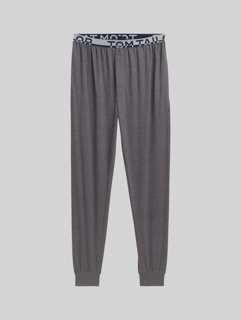 Tom Tailor Pyjama-Hose in Melange-Optik - Grey-dark-melange