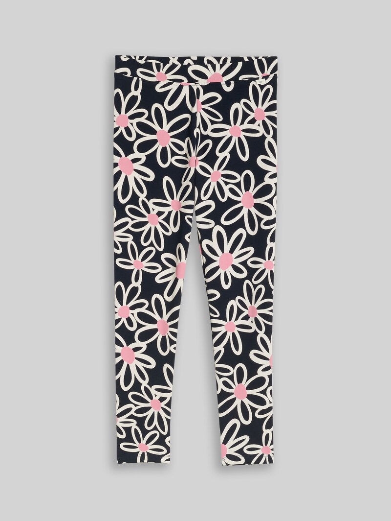 Tom Tailor Leggings mit Allover-Print - Dark Blue Big Daisy Print