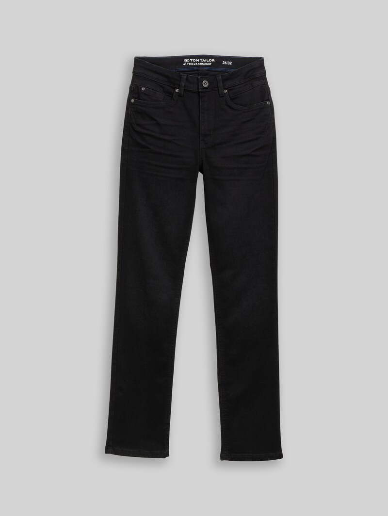 Tom Tailor TTELVA STRAIGHT High Waist Jeans - Black Denim