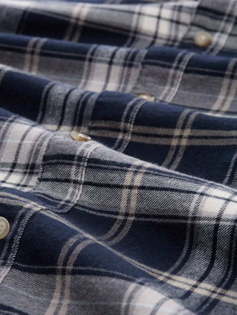 Tom Tailor Relaxed Fit Hemd mit Karomuster - Navy Check