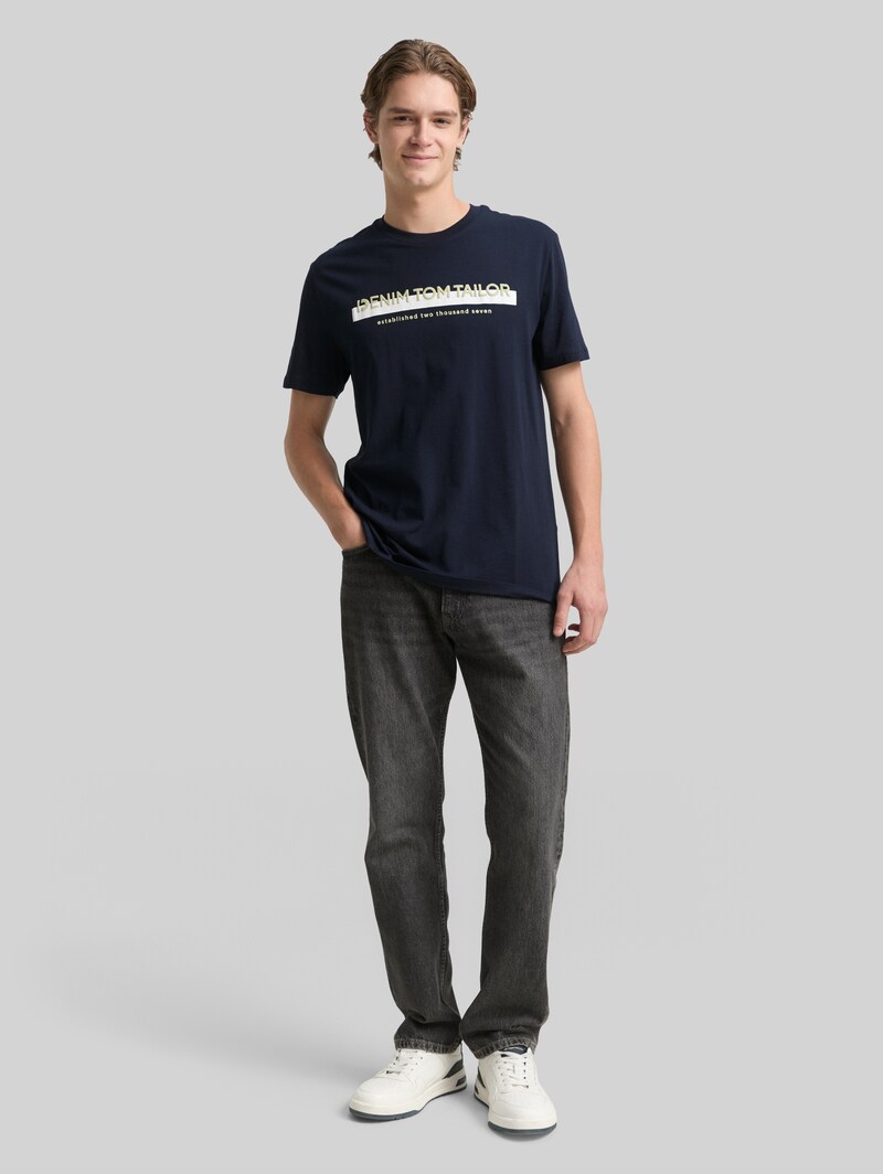 Tom Tailor T-Shirt mit Logo-Print - Sky Captain Blue