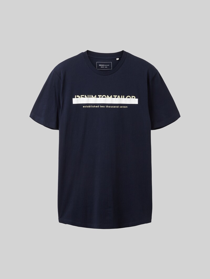 Tom Tailor T-Shirt mit Logo-Print - Sky Captain Blue