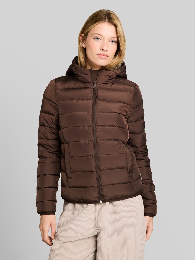 Tom Tailor Lightweight Steppjacke mit Kapuze - Cool Dark Brown Tom Tailor Lightweight Steppjacke mit Kapuze - Cool Dark Brown