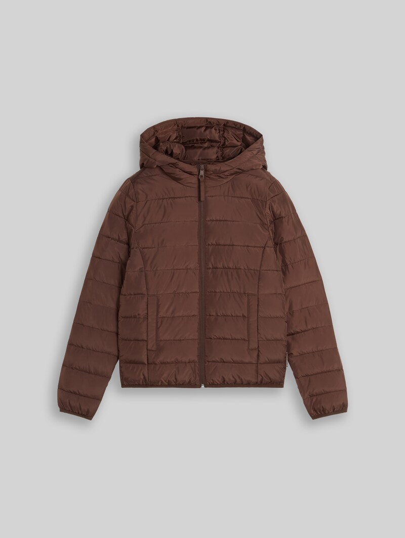 Tom Tailor Lightweight Steppjacke mit Kapuze - Cool Dark Brown