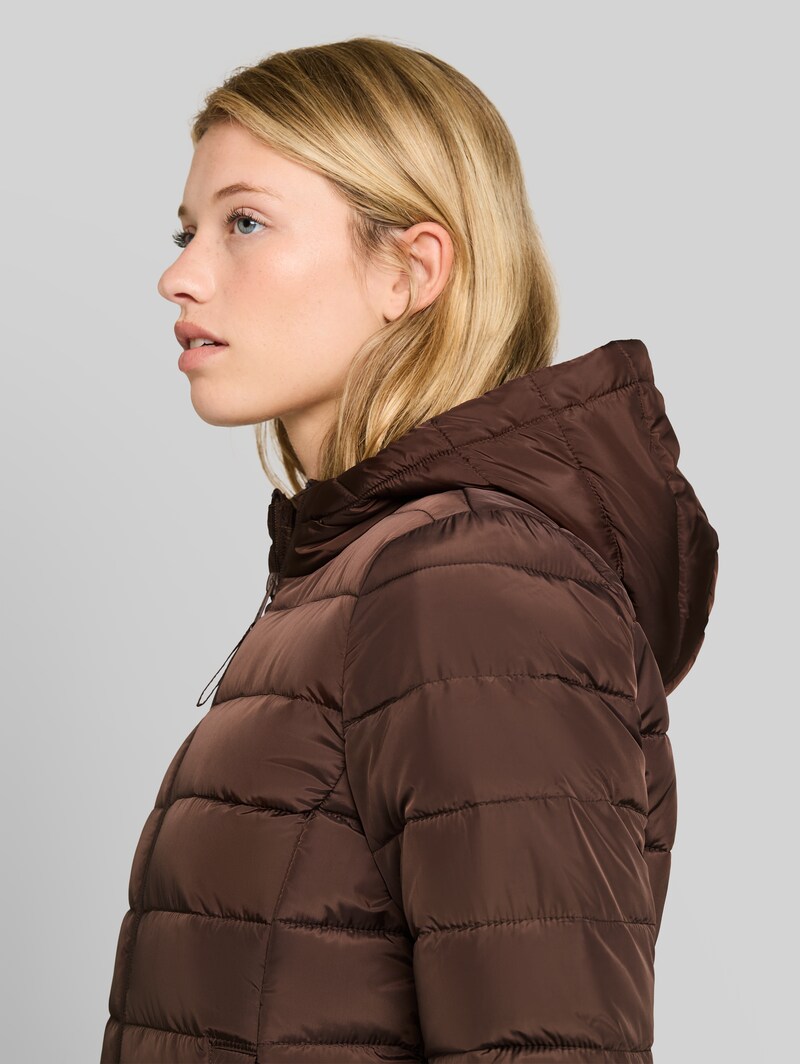 Tom Tailor Lightweight Steppjacke mit Kapuze - Cool Dark Brown