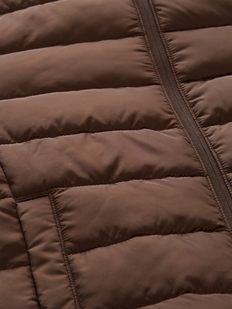 Tom Tailor Lightweight Steppjacke mit Kapuze - Cool Dark Brown