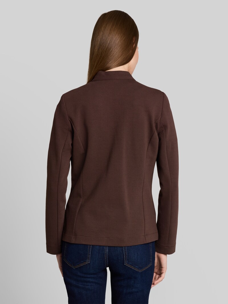 Tom Tailor Slim Fit Blazer mit Ottoman Struktur - Java Dark Brown
