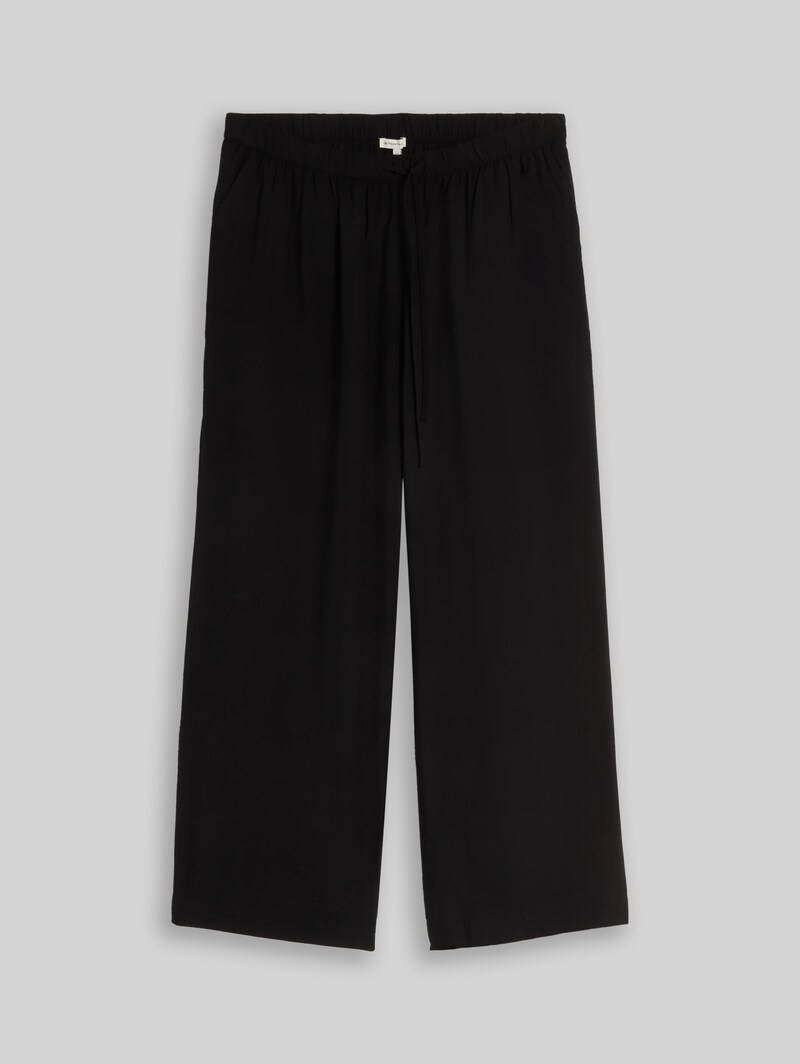 Tom Tailor Plus Size - Loose Wide Hose mit Kordelzug - Deep Black
