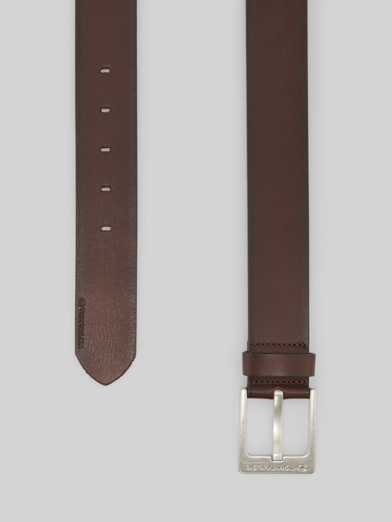 Tom Tailor TTCALVIN Ledergürtel mit eckiger Dornschließe - Brown Uni Tom Tailor TTCALVIN Ledergürtel mit eckiger Dornschließe - Brown Uni