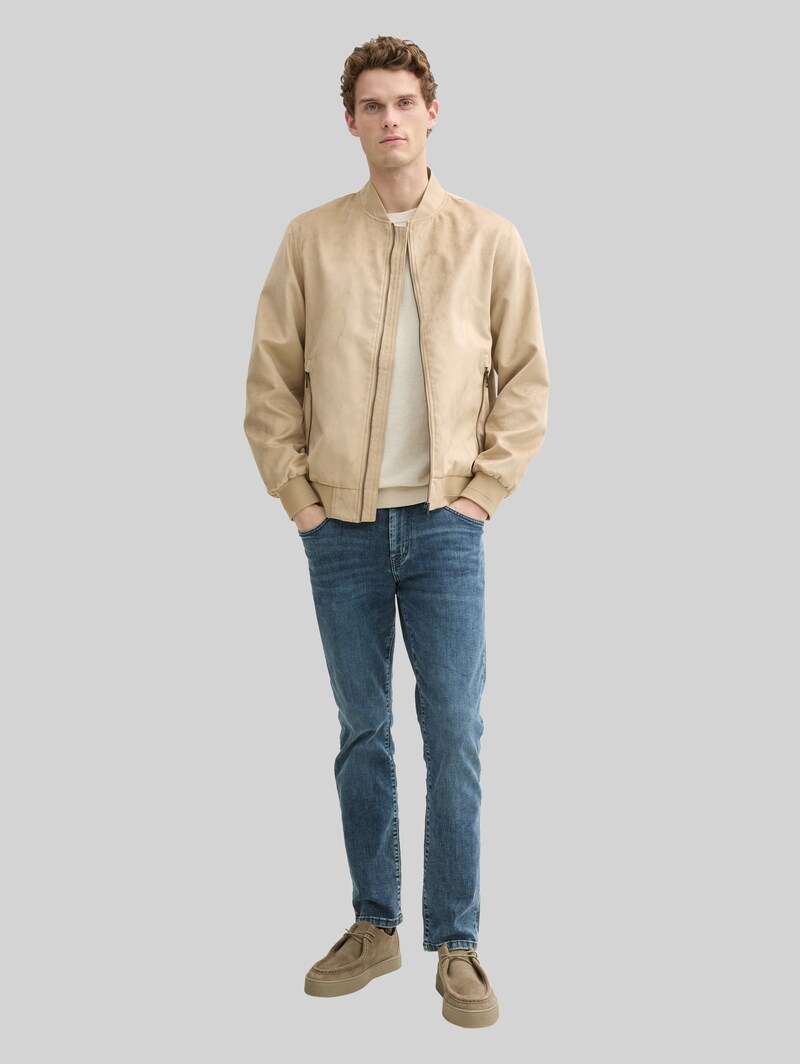 Tom Tailor Bomberjacke in Wildleder-Optik - Cement Beige