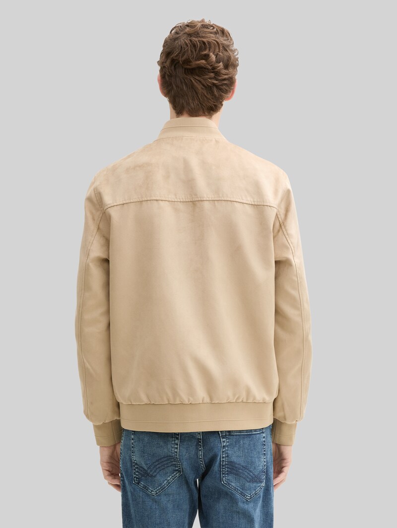 Tom Tailor Bomberjacke in Wildleder-Optik - Cement Beige