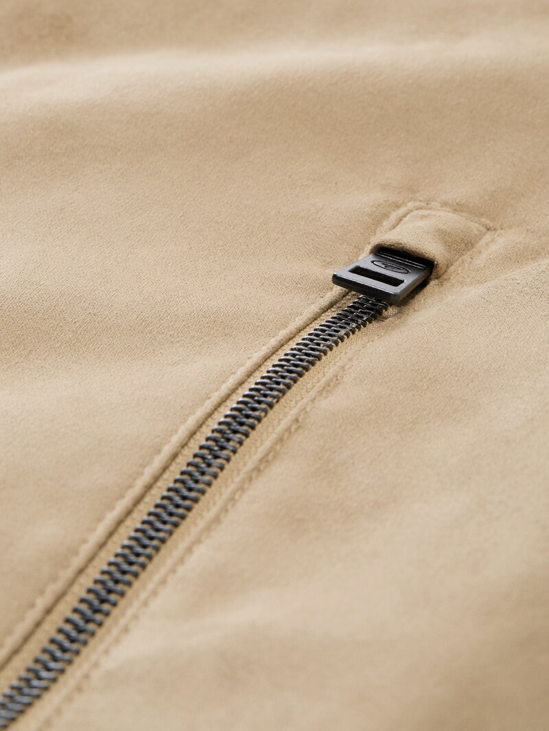 Tom Tailor Bomberjacke in Wildleder-Optik - Cement Beige