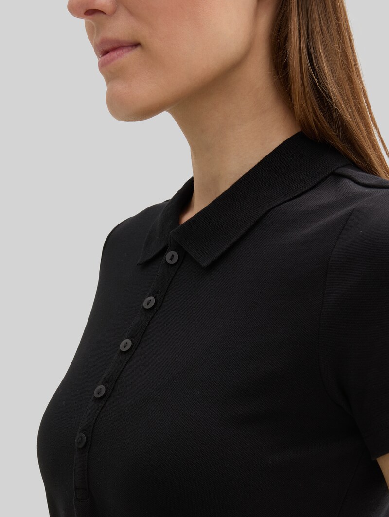 Tom Tailor Poloshirt aus Stretch Piqué - Deep Black