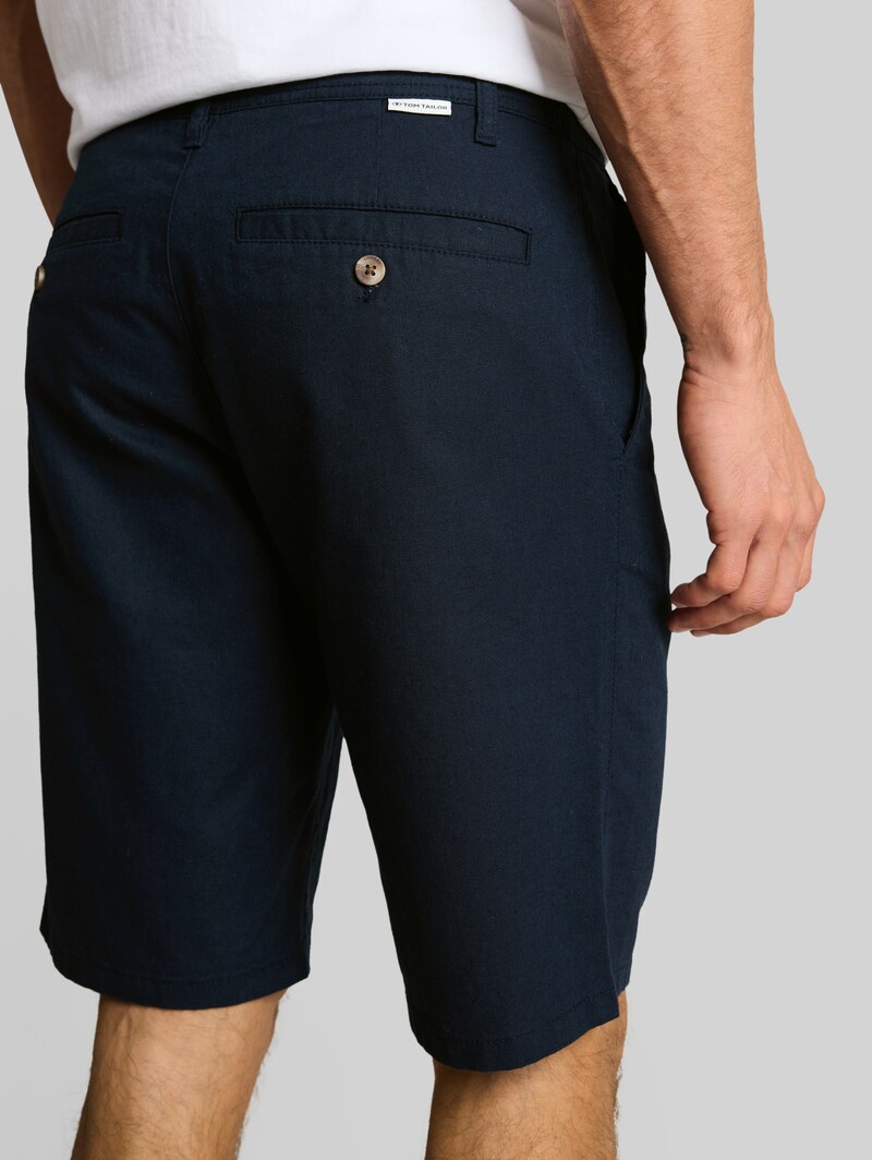 Tom Tailor TTREGULAR Chino Shorts mit Leinenanteil - Sky Captain Blue
