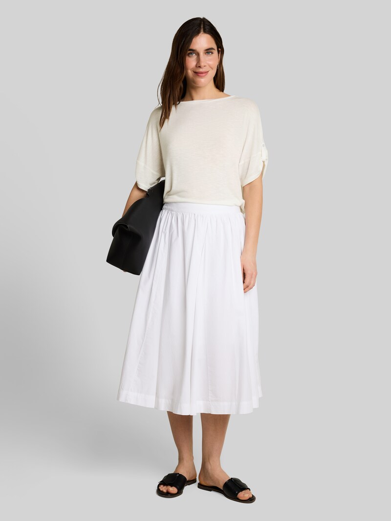 Tom Tailor T-Shirt mit Turn-Up-Funktion - Whisper White