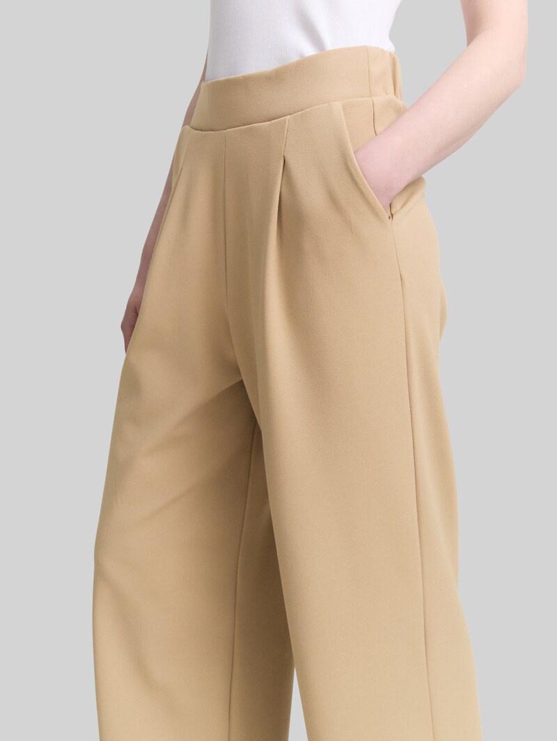 Tom Tailor Wide Leg Hose - Tan Brown