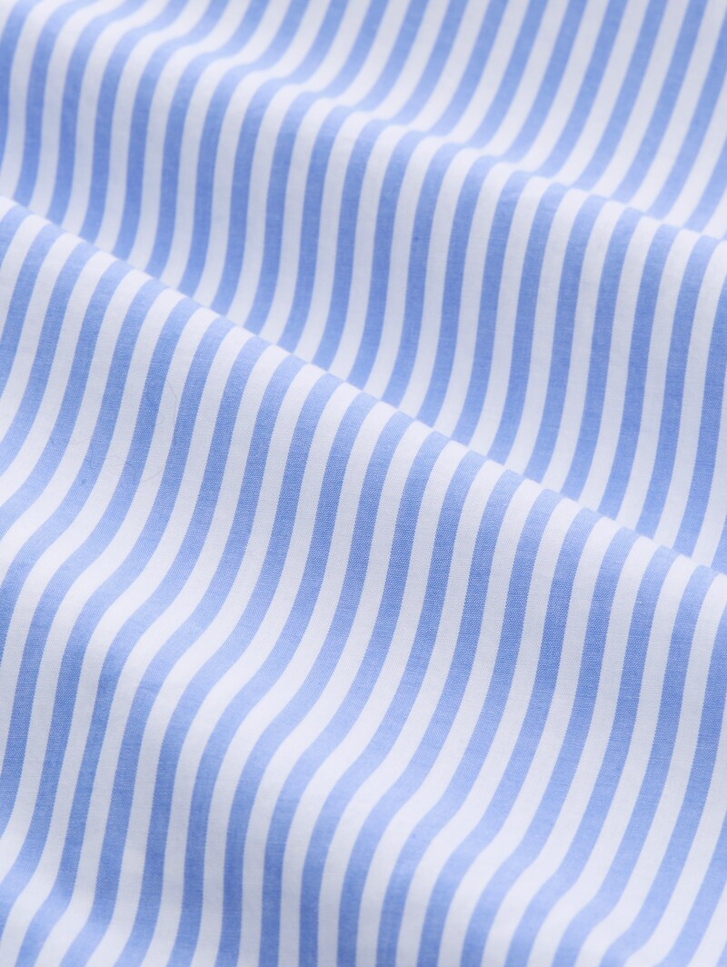 Tom Tailor Boxy Fit Hemdbluse aus Baumwolle - Blue White Strripe