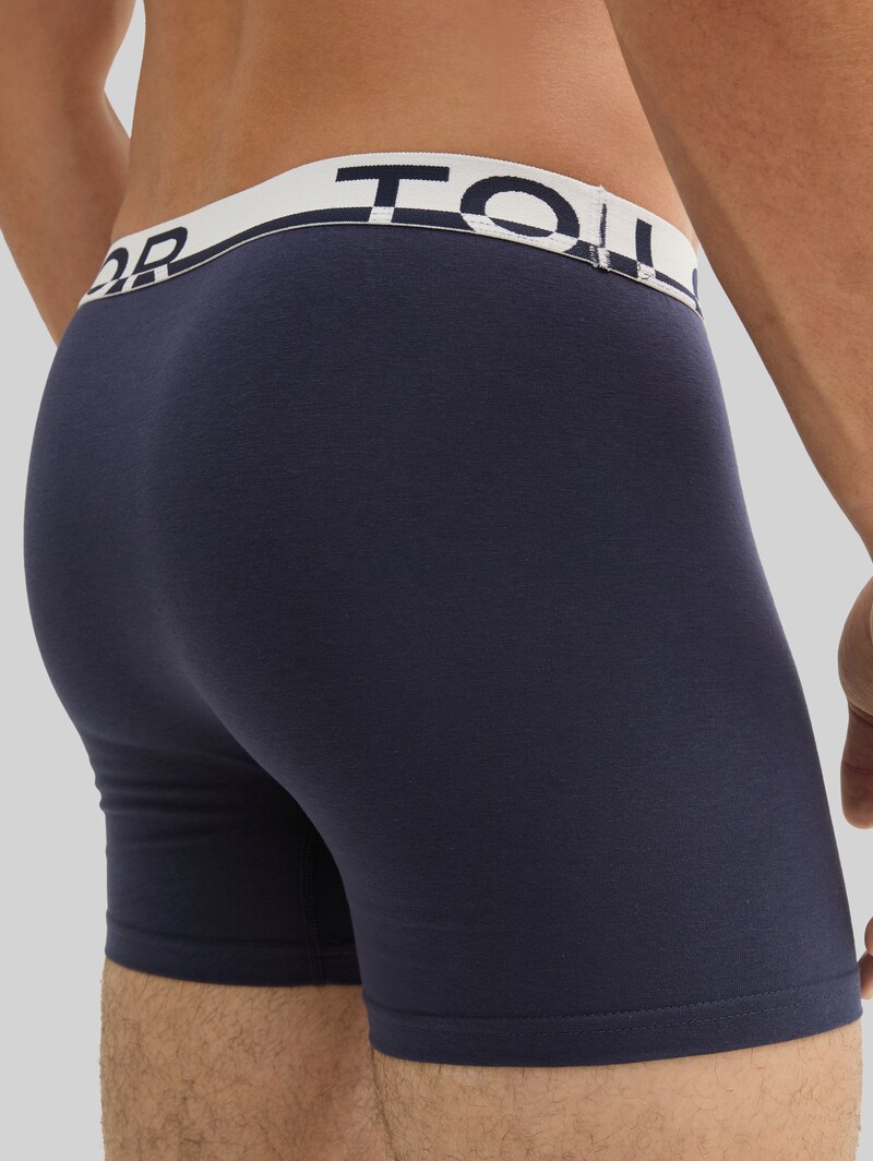 Tom Tailor Mittellange Boxershorts im 2er-Pack - Blue-dark-solid