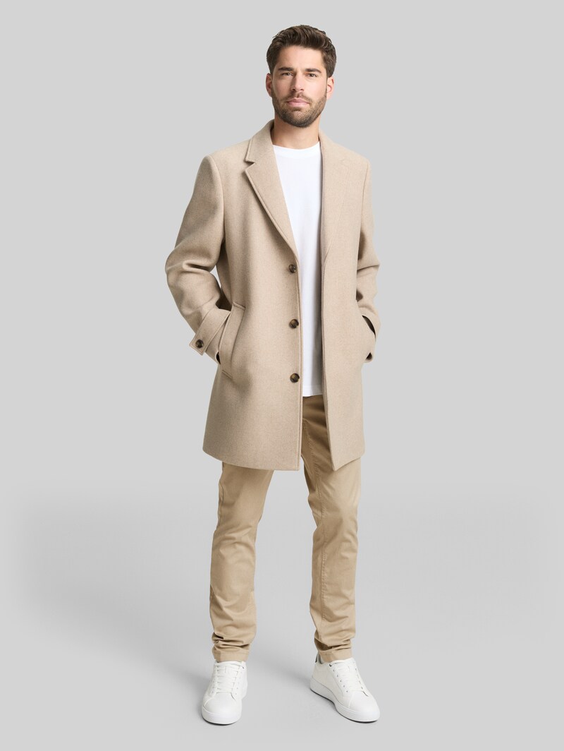 Tom Tailor TTTRAVIS SLIM Chino Hose - Beige Mini Geometric Print